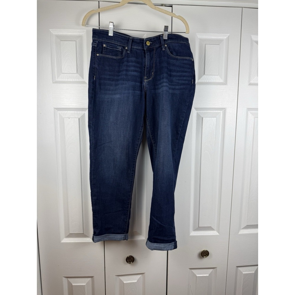 Levi's Modern Capri Jeans Size 12 Women's Stretch Slim Skinny Cuffed Medium Wash